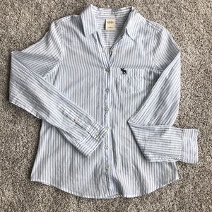 Abercrombie & Fitch Blue/White Striped Long Sleeve
